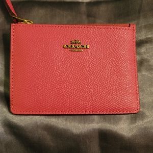 Coach mini skinny pink ID wallet